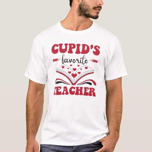 キューピッお気に入りのド先生バレンタインデー先生 Tシャツ (正面)
