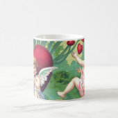 キューピッよくはしゃぐズレトロかわいいヴィンテージバレンタインハート コーヒーマグカップ (中央)