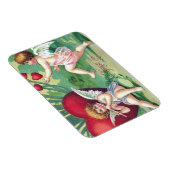 キューピッよくはしゃぐズレトロかわいいヴィンテージバレンタインハート マグネット (右側)