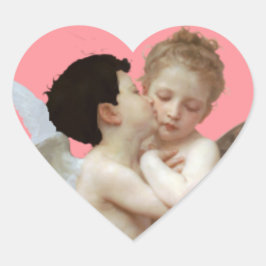 キューピッキスをするドブラックヘアブロンド毛 ハートシール