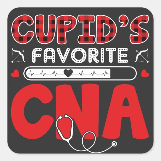 キューピッドお気に入りののCNA:看護ヒーローの感謝 スクエアシール (正面)
