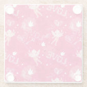 キューピッドが付いているバレンタインデーパターン ガラスコースター (裏面)