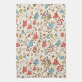 キューピッドが付いているバレンタインデーパターン キッチンタオル (縦)