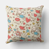 キューピッドが付いているバレンタインデーパターン クッション (裏面)