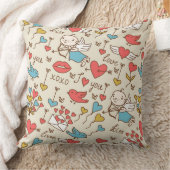 キューピッドが付いているバレンタインデーパターン クッション (ブランケット)