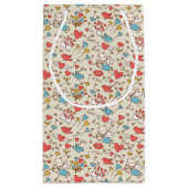 キューピッドが付いているバレンタインデーパターン スモールペーパーバッグ (裏面)