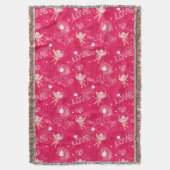 キューピッドが付いているバレンタインデーパターン スローブランケット (正面縦)