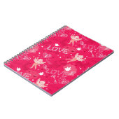 キューピッドが付いているバレンタインデーパターン ノートブック (左側)