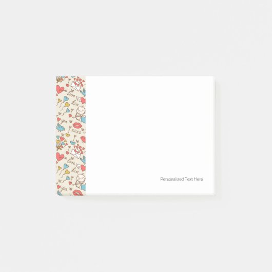 キューピッドが付いているバレンタインデーパターン ポストイット (正面)