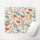 キューピッドが付いているバレンタインデーパターン マウスパッド (マウス)