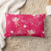 キューピッドが付いているバレンタインデーパターン ランバークッション (ブランケット)