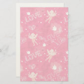 キューピッドが付いているバレンタインデーパターン 便箋 (正面/裏面)