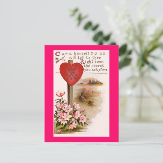 キューピッドが秘密を知るポストカード ポストカード (スタンド正面)