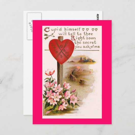キューピッドが秘密を知るポストカード ポストカード (正面/裏面)