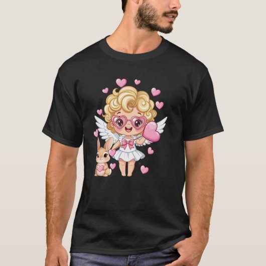 キューピッドとウサギのダンス Tシャツ (正面)