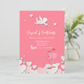 キューピッドとカクテルのパーティの招待状 招待状 (スタンド正面)