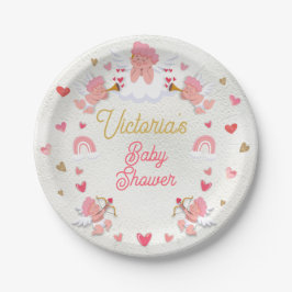キューピッドとカクテルバレンタインデー赤ちゃんシャワー ペーパープレート