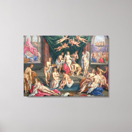 キューピッドとサイケの物語(パネル油) キャンバスプリント (正面)