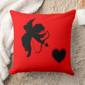 キューピッドとハートシルエット「愛する」装飾用クッション クッション (ブランケット)