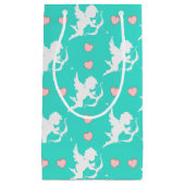 キューピッドとハートターコイズ スモールペーパーバッグ (正面)