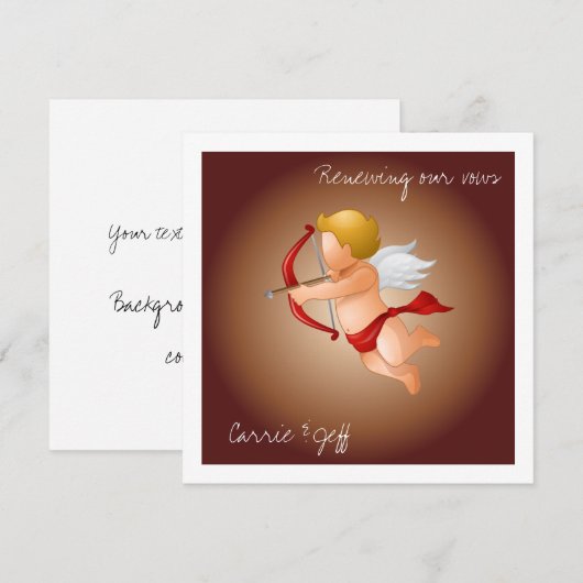 キューピッドと矢 招待状 (正面/裏面)