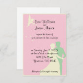 キューピッドと踊りカップル結婚式招待状 招待状 (正面/裏面)