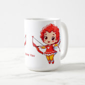 キューピッドのかわいい弓と矢 コーヒーマグカップ (正面右)