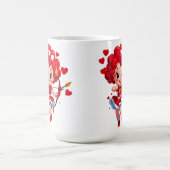キューピッドのかわいい弓と矢 コーヒーマグカップ (中央)