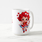 キューピッドのかわいい弓と矢 コーヒーマグカップ (正面右)