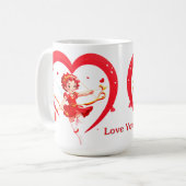 キューピッドのかわいい弓と矢 コーヒーマグカップ (正面左)