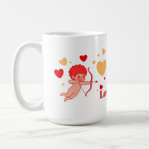 キューピッドのかわいい弓と矢 コーヒーマグカップ