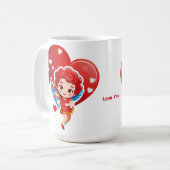キューピッドのかわいい弓と矢 コーヒーマグカップ (正面左)