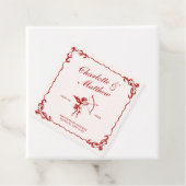 キューピッドのアロー赤ヴィンテージウェディング フェイバータグ (インサイチュ)