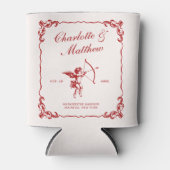 キューピッドのアロー赤ヴィンテージウェディング 缶クーラー (正面)