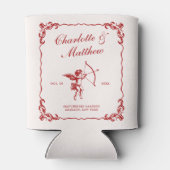 キューピッドのアロー赤ヴィンテージウェディング 缶クーラー (裏面)