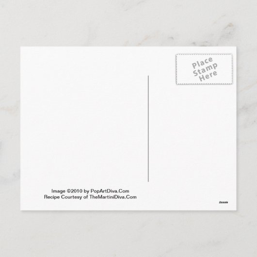 キューピッドのキスバレンタインマルティーニレシピはがき シーズンポストカード (裏面)