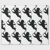 キューピッドのシルエットのバレンタインデーの包装紙 ラッピングペーパー (フラット)