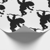 キューピッドのシルエットのバレンタインデーの包装紙 ラッピングペーパー (角)