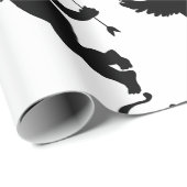 キューピッドのシルエットのバレンタインデーの包装紙 ラッピングペーパー (ロールコーナー)