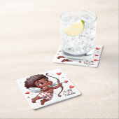 キューピッドのチャームベミーバレンタイン スクエアペーパーコースター (インサイチュ)