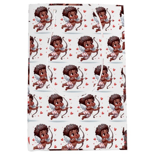 キューピッドのチャームベミーバレンタイン ミディアムペーパーバッグ (正面)