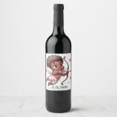 キューピッドのチャームベミーバレンタイン ワインラベル (正面)