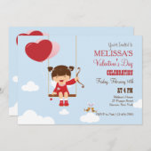 キューピッドのバレンタインのパーティの招待状を遊ぶこと 招待状 (正面/裏面)