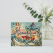 キューピッドの天使のゴンドラのハートは私をNots忘れます ポストカード (スタンド正面)