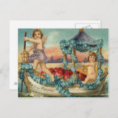 キューピッドの天使のゴンドラのハートは私をNots忘れます ポストカード (正面/裏面)