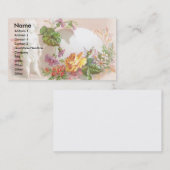 キューピッドの彫像および花のビクトリア時代の人貿易カード 名刺 (正面/裏面)