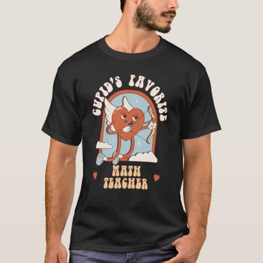 キューピッドの数学お気に入りの先生先生かわいいグルービー Tシャツ (正面)