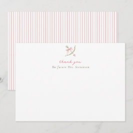 キューピッドの矢と弓とハートのブライダルシャワー サンキューカード