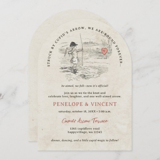 キューピッドの矢印結婚式招待状 招待状 (正面/裏面)