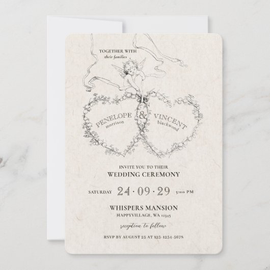 キューピッドの矢印結婚式招待状 招待状 (正面)